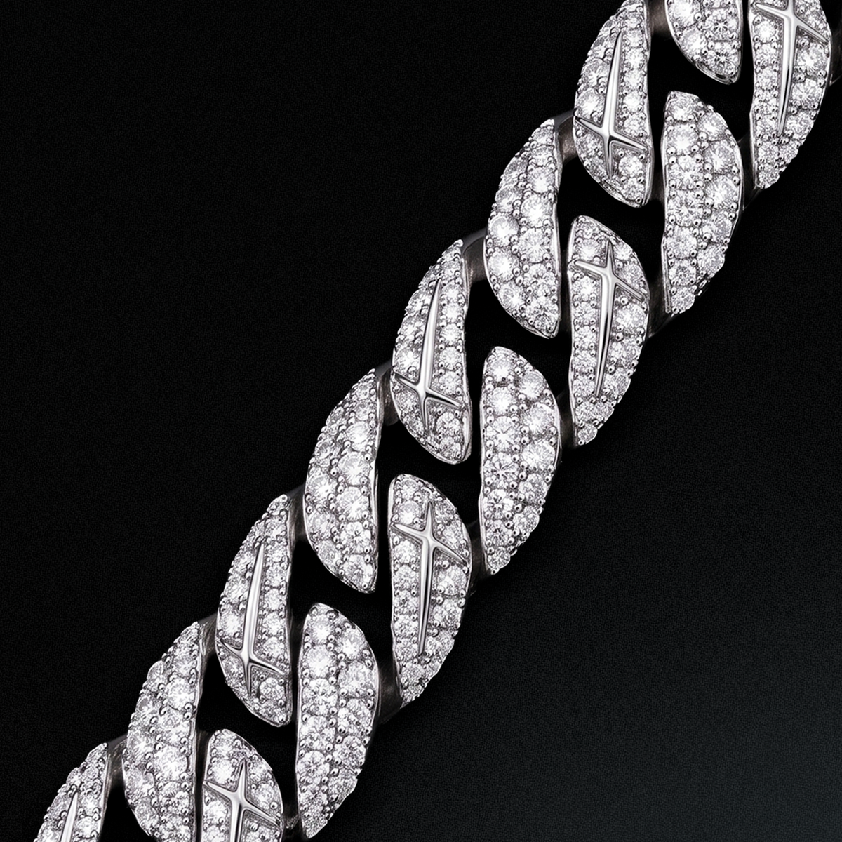 Bracelet Iced Icon Cuban link Plate 15mm Argenté