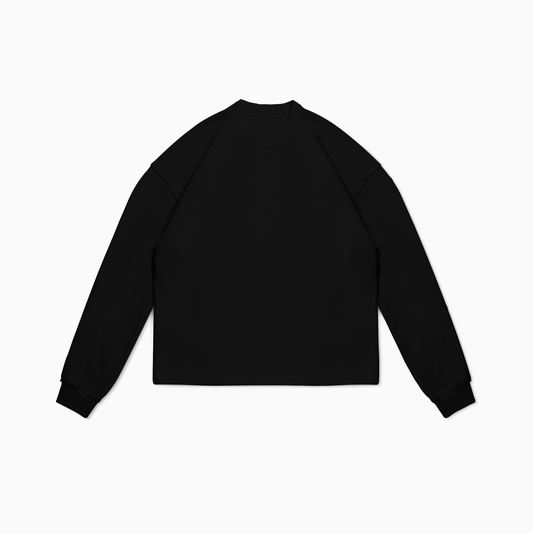 Make it Shine waffle sweater Black