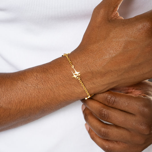 Bracelet Double Stars Doré