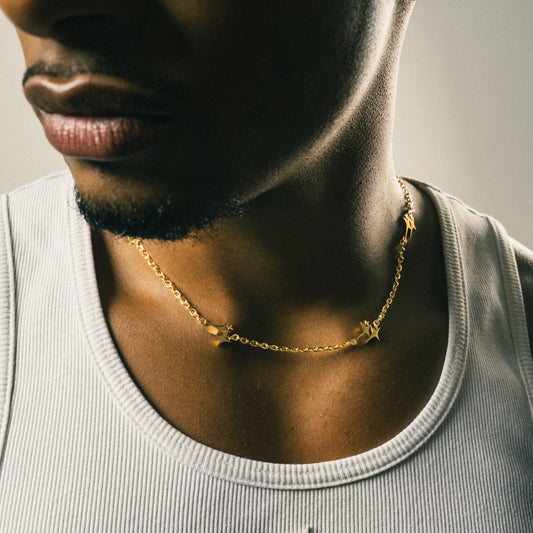 Gold double star chain