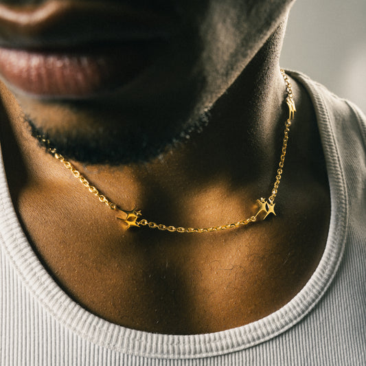 Gold double star chain