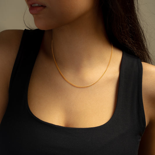 Chaîne Cuban link 2 mm dorée