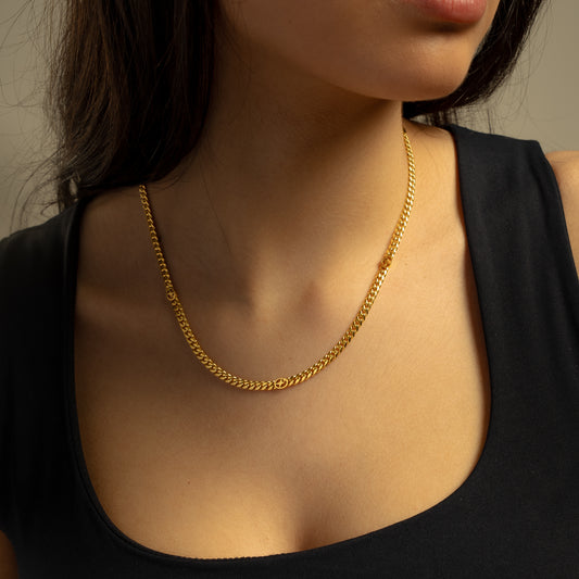 Cuban link chain 4 mm Signature Gold