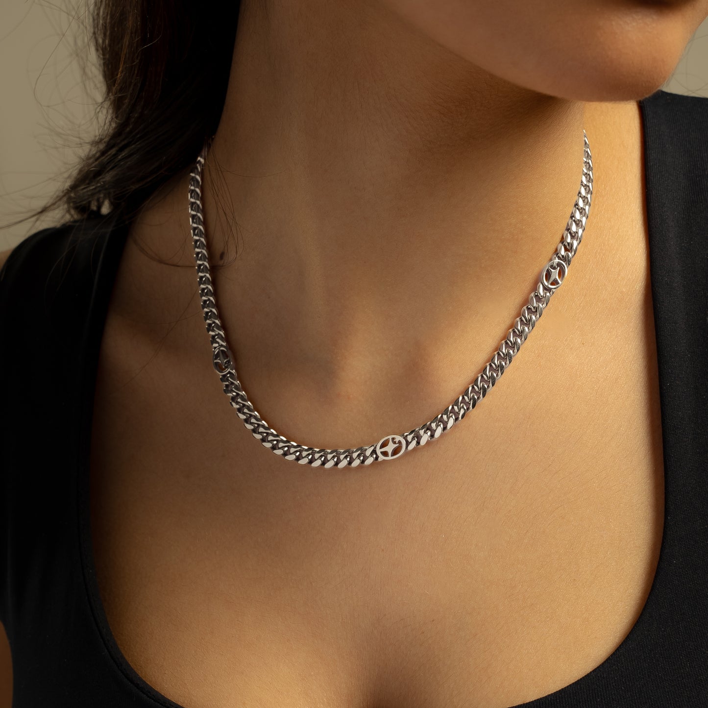 Cuban link chain 6 mm Signature Silver