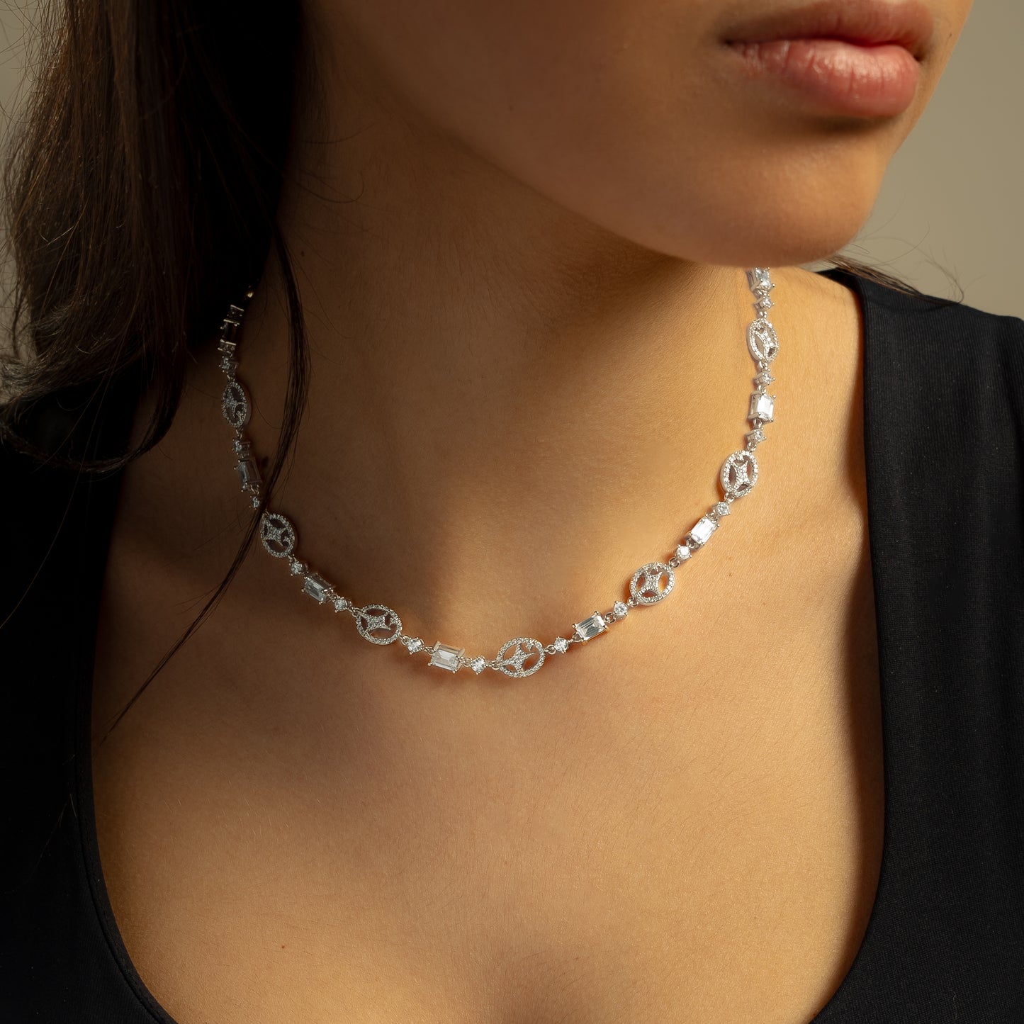 Silver Signature Iced Chain