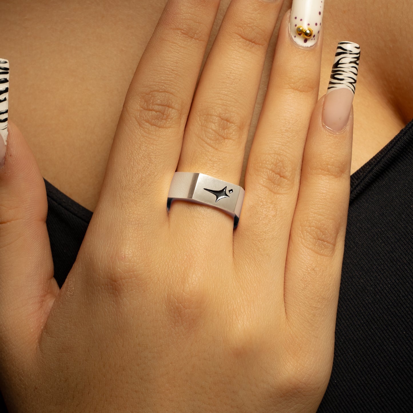 Silver nut ring