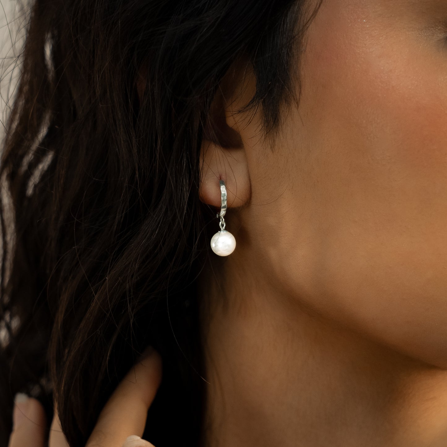 Pearl earrings argentées