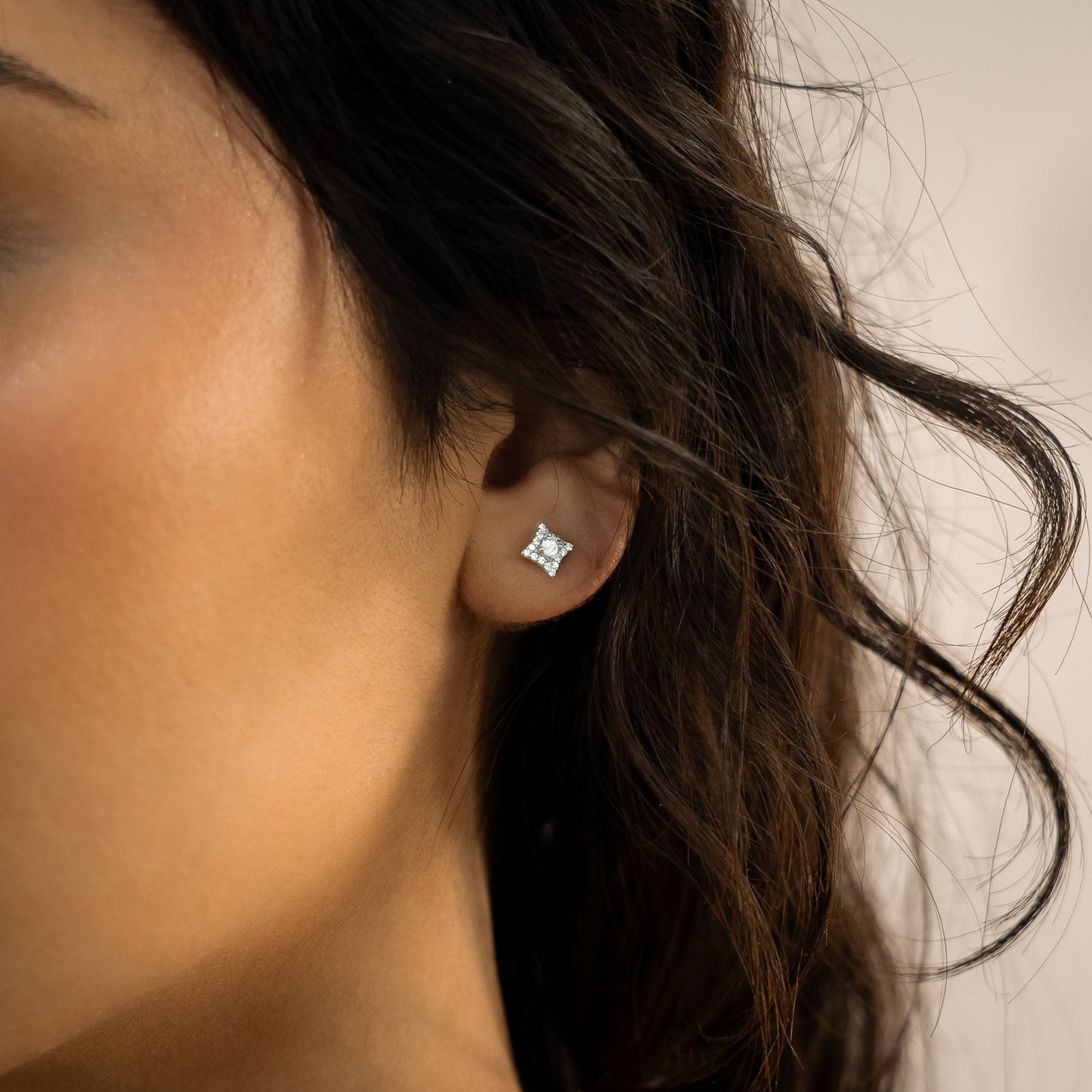 Silver star earrings