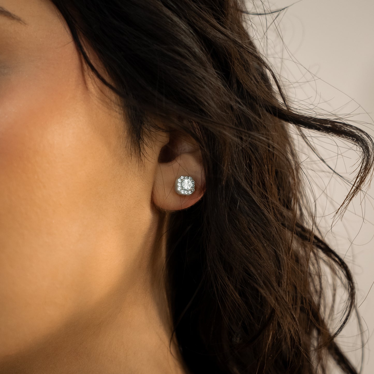 Pavé of shine silver earrings