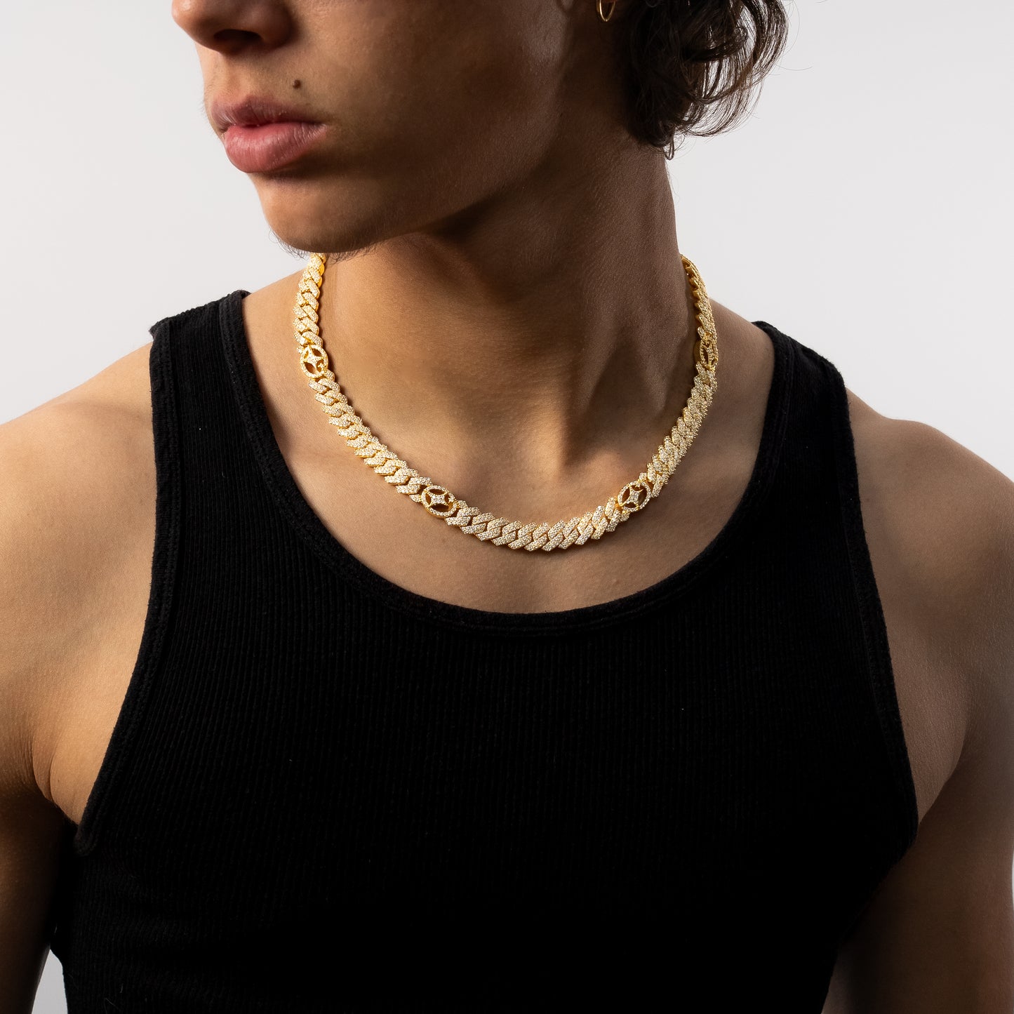 Chaîne Prong link Signature 10 mm Dorée