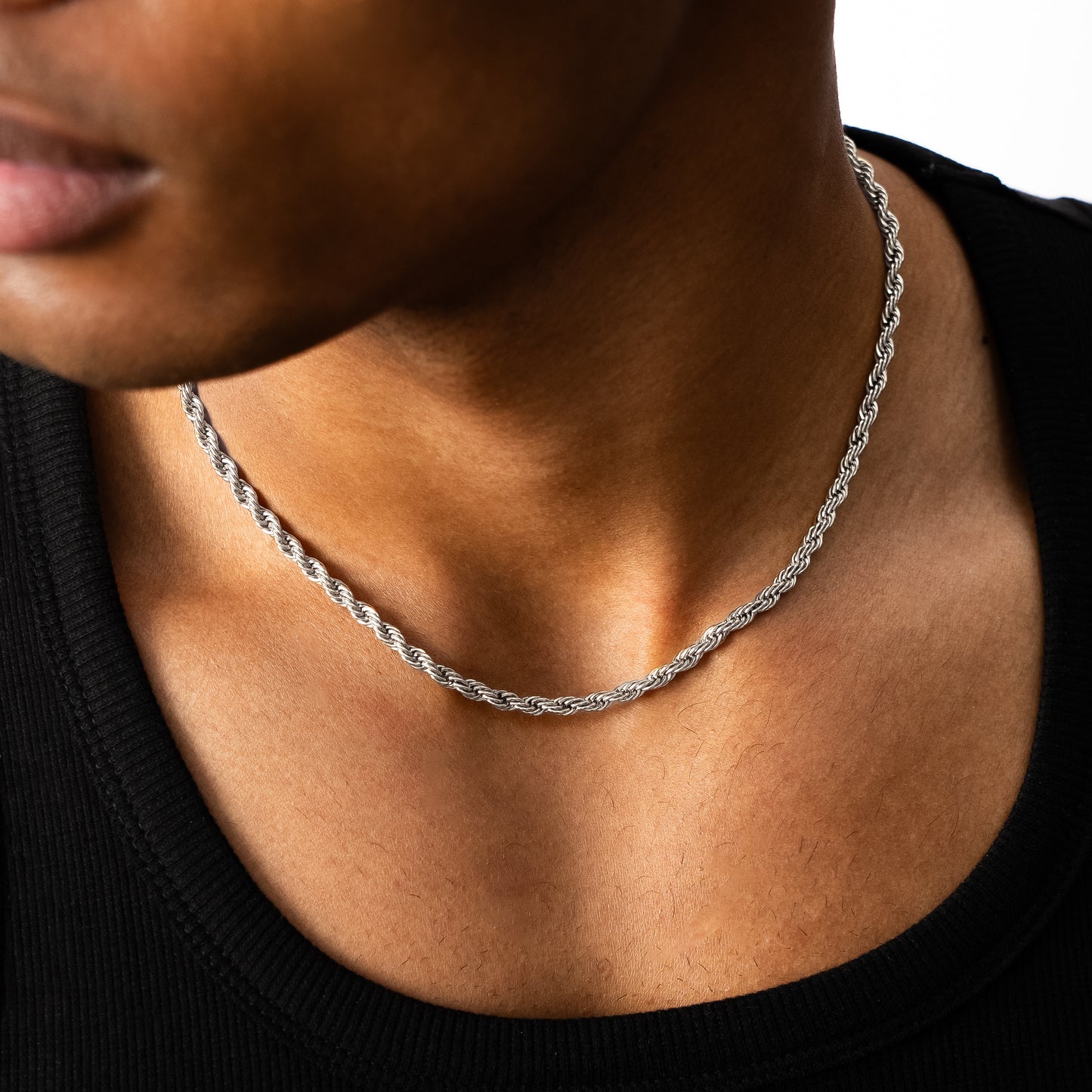 Chaîne Rope 4 mm argentée