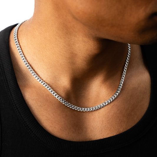 Cuban link chain 5 mm silver