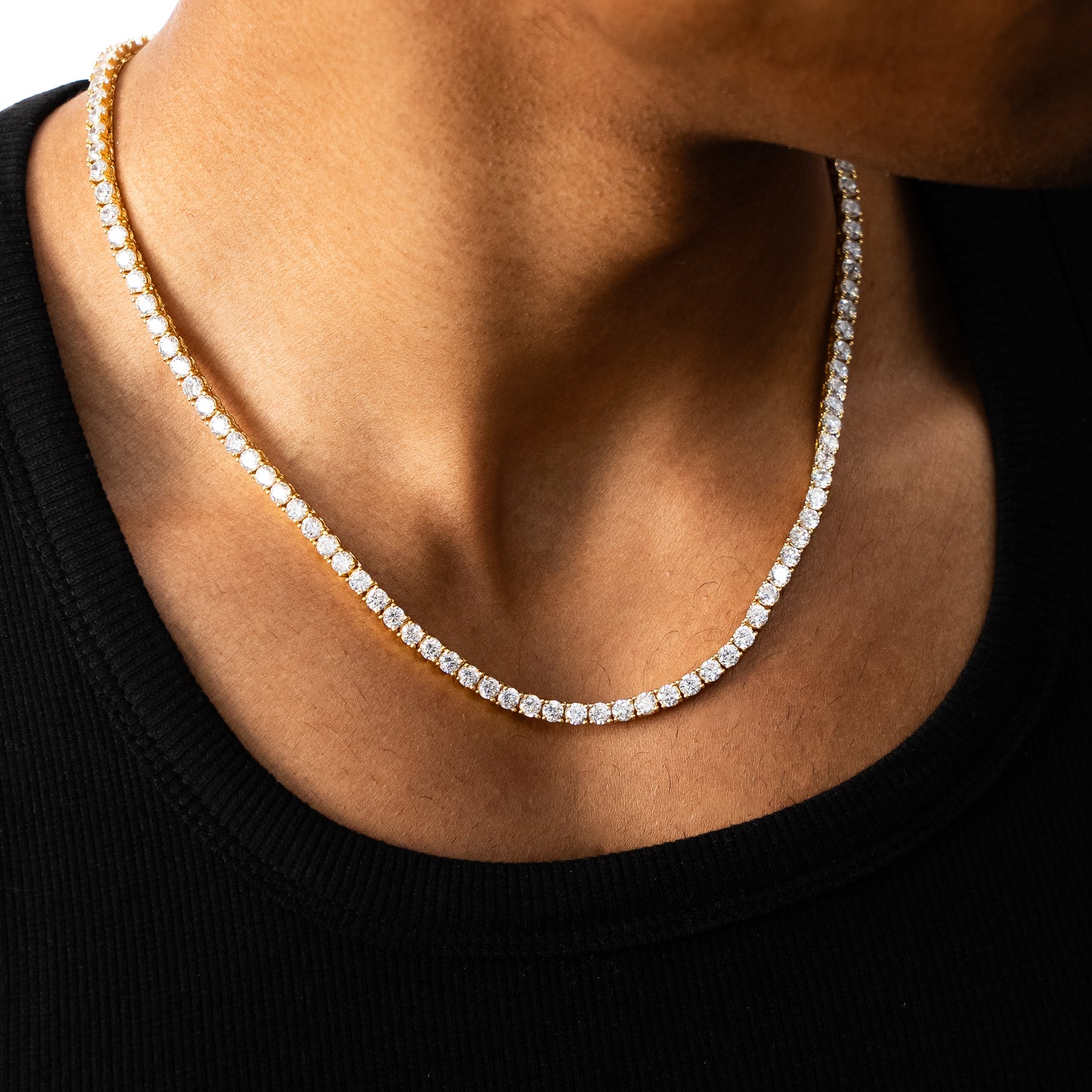 Chaîne Tennis 4 mm dorée
