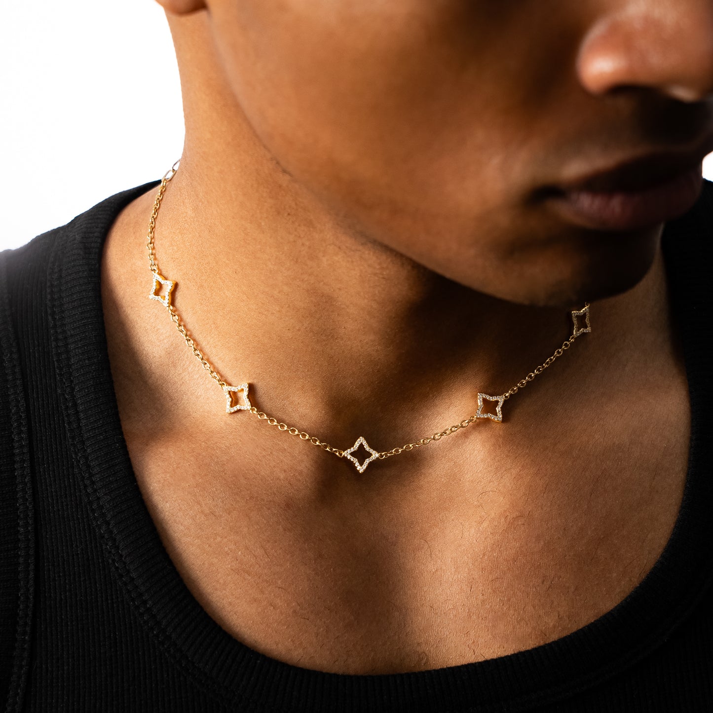 Gold Hollow Flower Chain