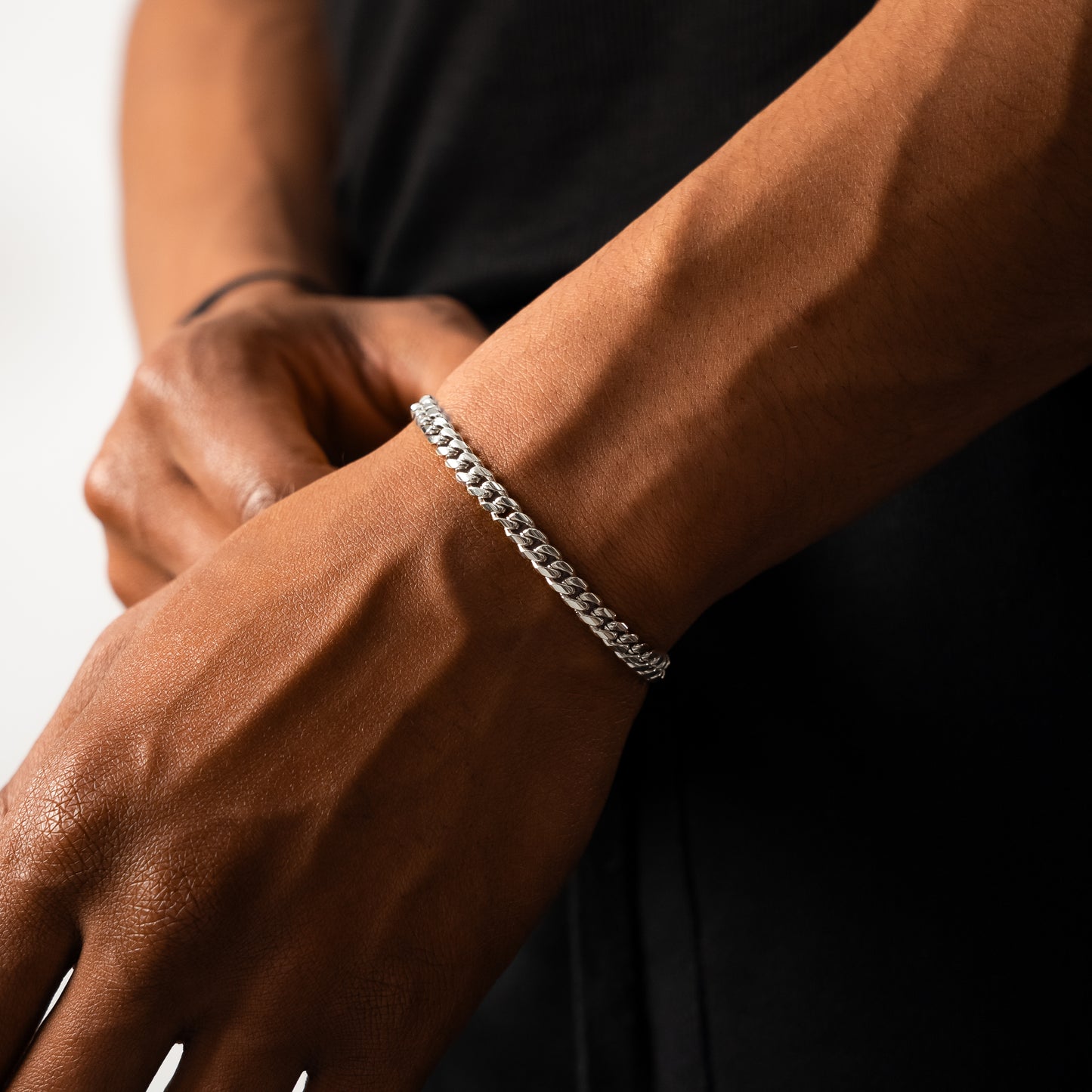 Bracelet Cuban link 5 mm argenté