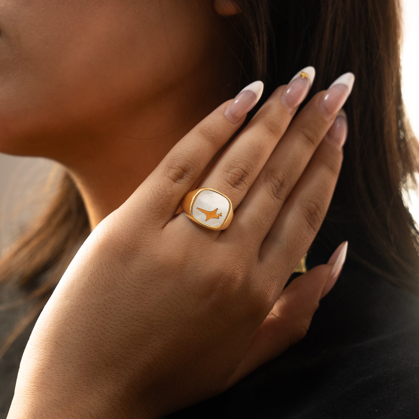 Raw Ring Gold - White Pattern