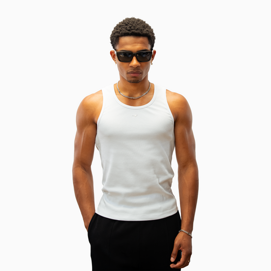 Rib Tank Signature - White