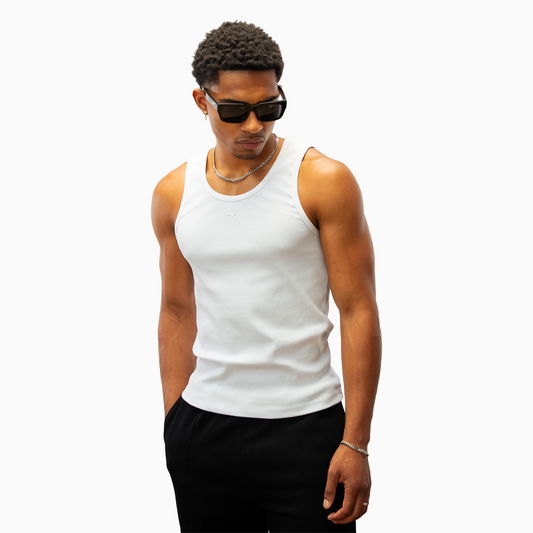 Rib Tank Signature - White