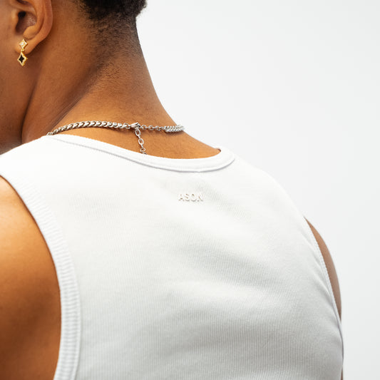 Rib Tank Signature - White
