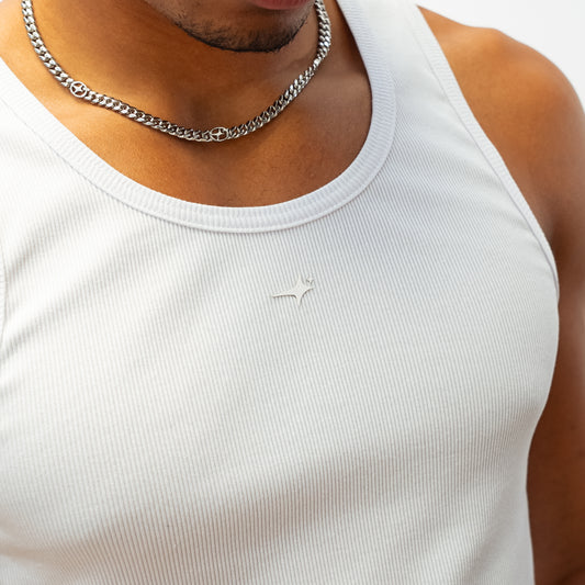 Rib Tank Signature - White