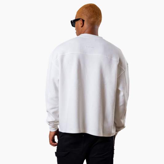 Make it Shine waffle sweater White