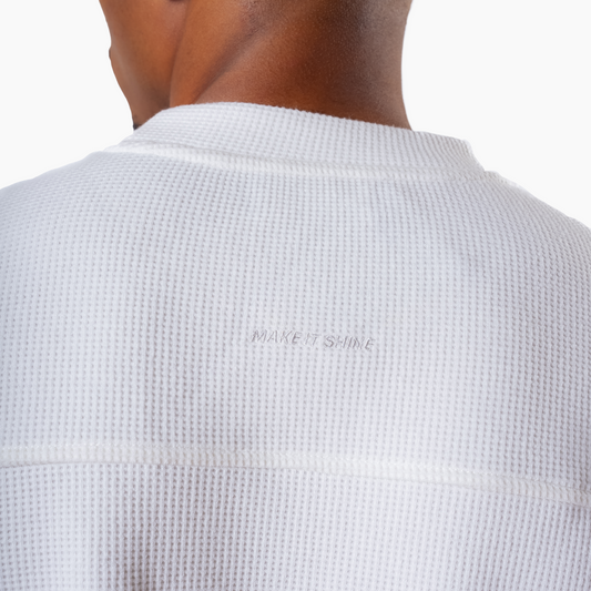 Make it Shine waffle sweater White