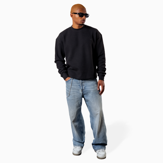 Make it Shine waffle sweater Black