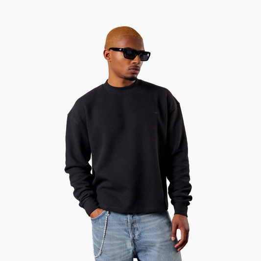 Make it Shine waffle sweater Black