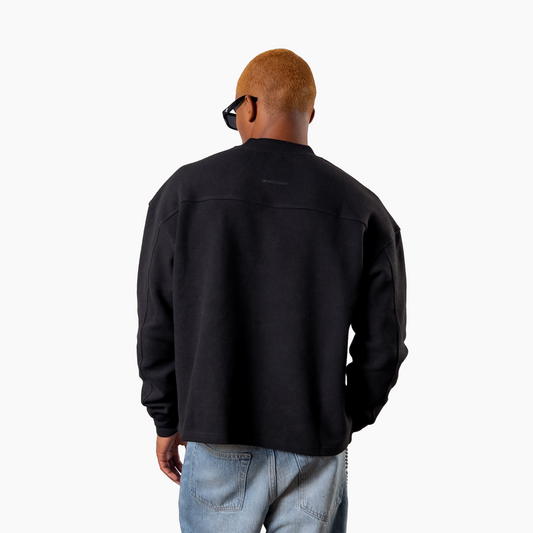 Make it Shine waffle sweater Black