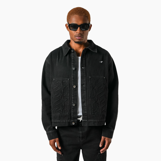 Monogram Denim Jacket - Black