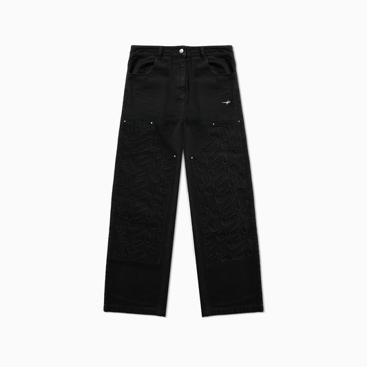 Carpenter Denim Monogram - Black Moissanite
