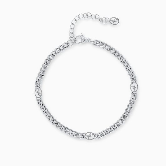 Cuban link bracelet 4 mm Signature Silver