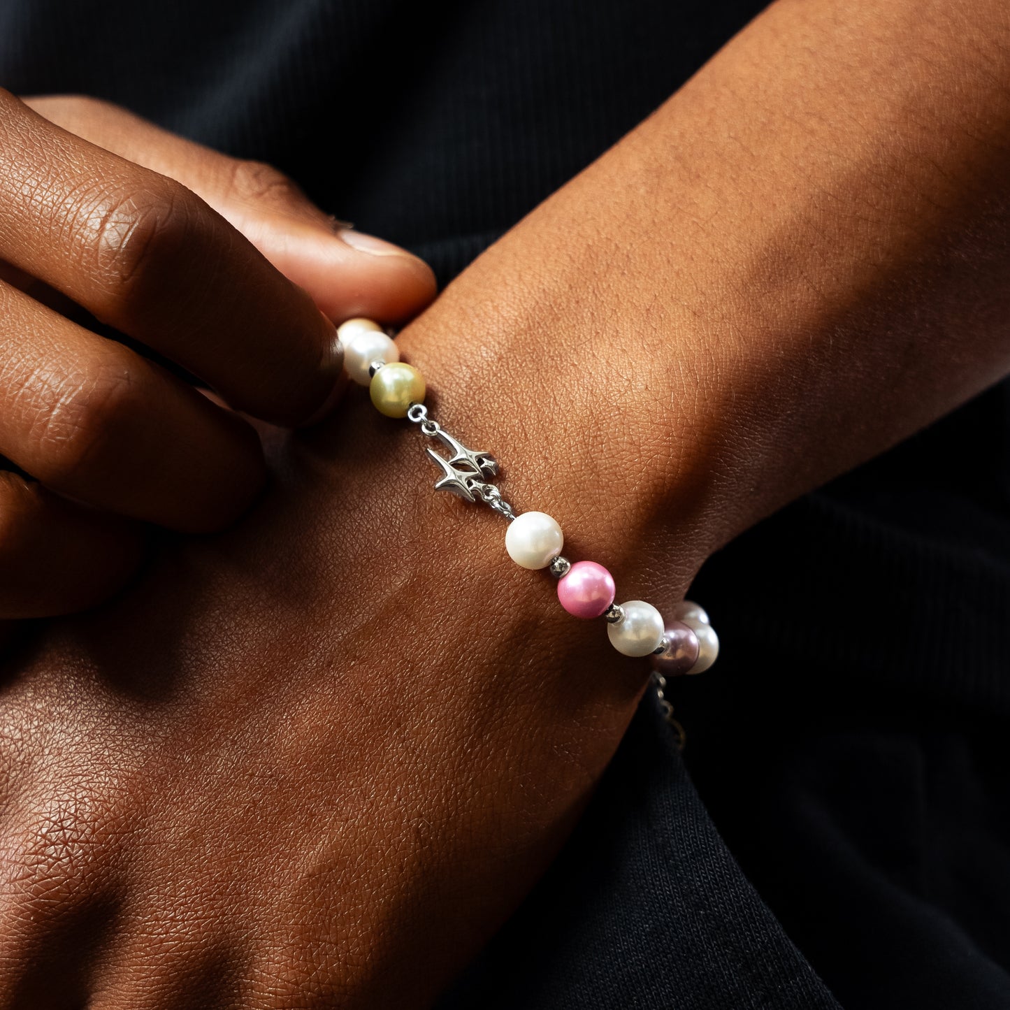 Pearl Double Stars Bracelet Silver - Multicolor