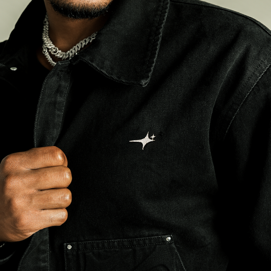 Denim Jacket Monogram - Black Moissanite