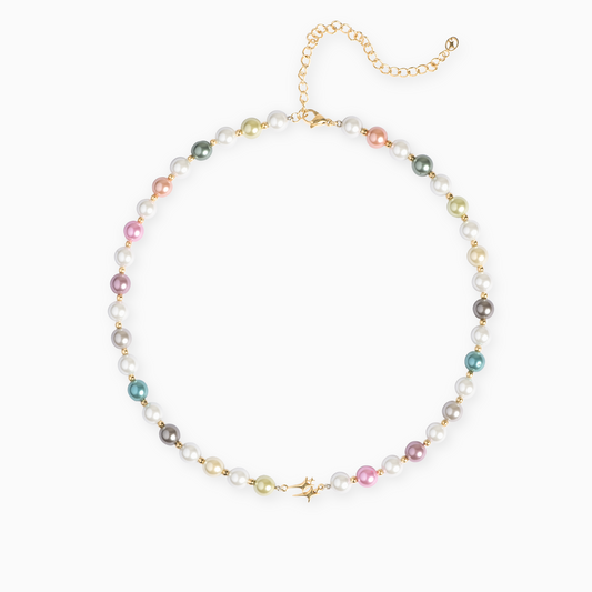 Double Stars Gold Beaded Chain - Multicolor