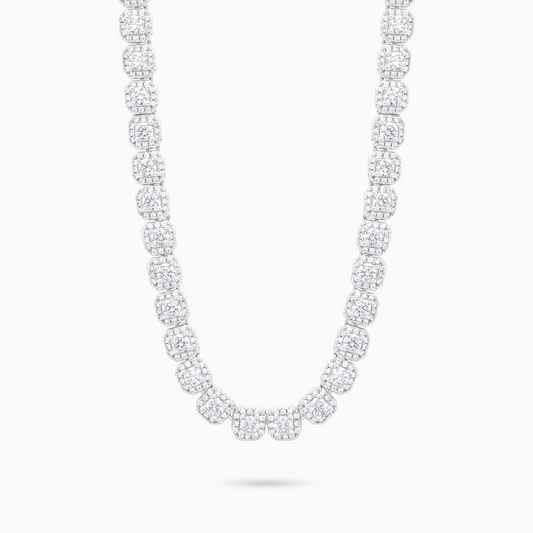 Clustered tennis chain 6mm silver