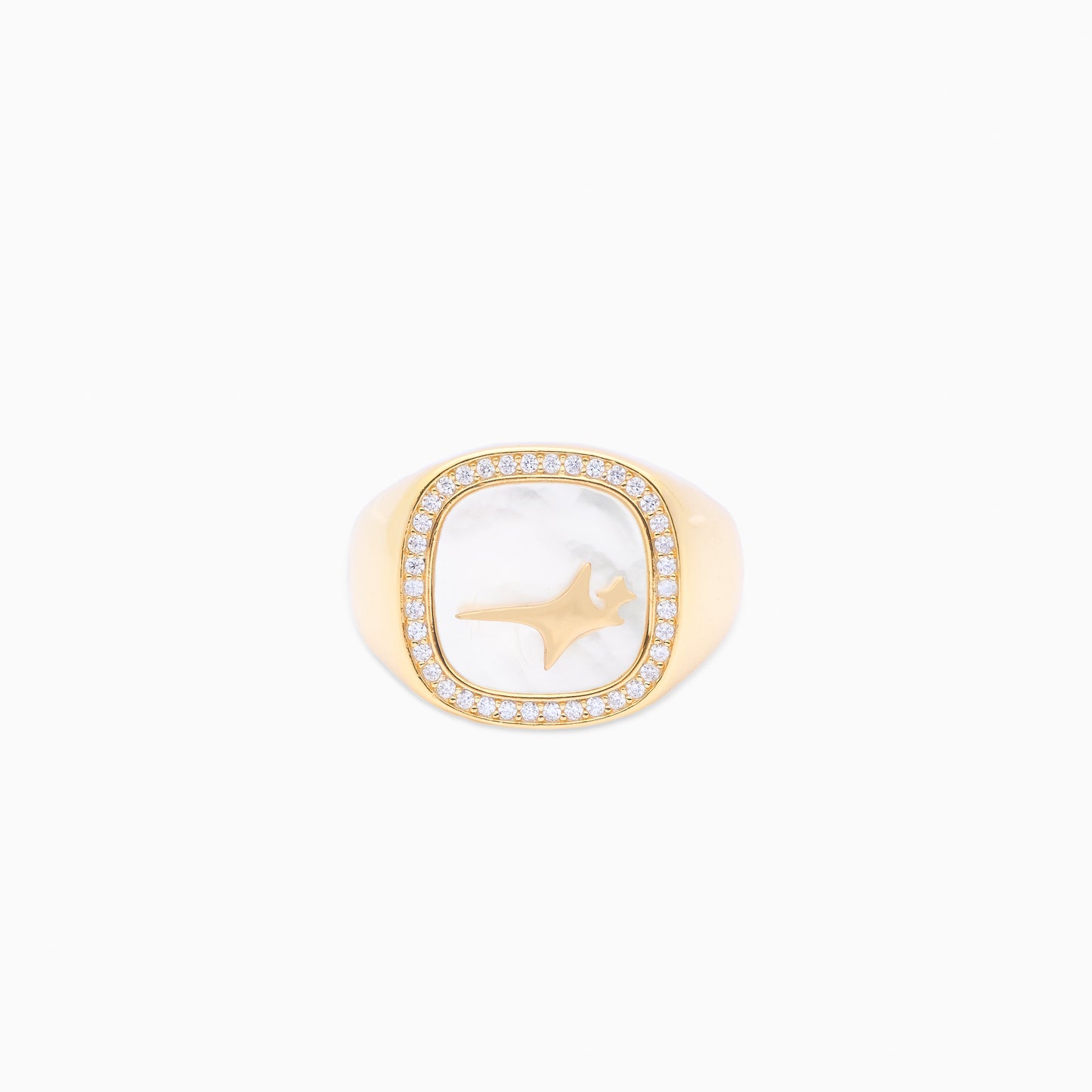 Iced Raw ring Gold - White Pattern
