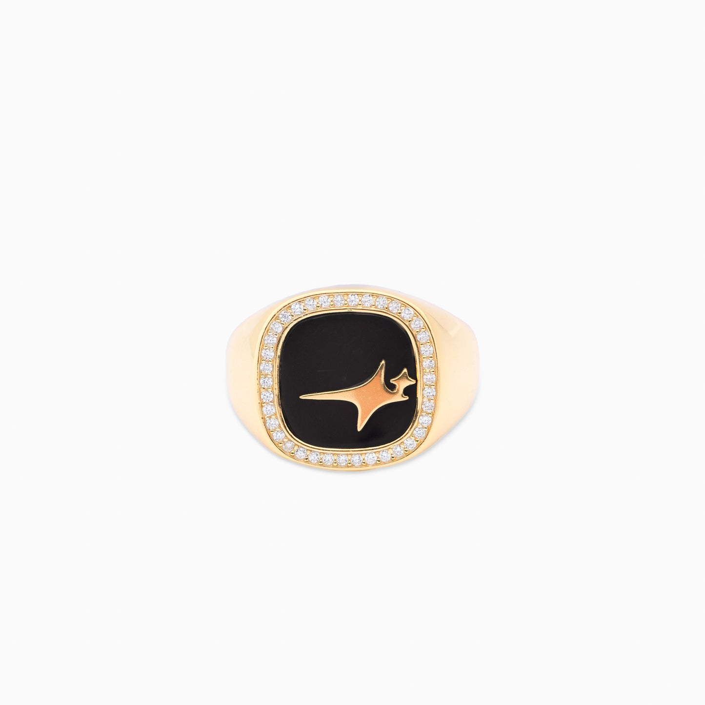 Iced Raw ring Gold - Black Pattern