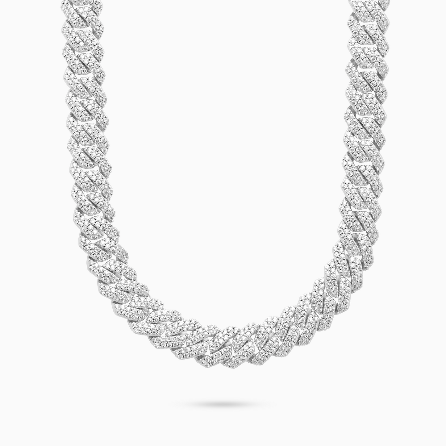 Prong link chain 12 mm silver