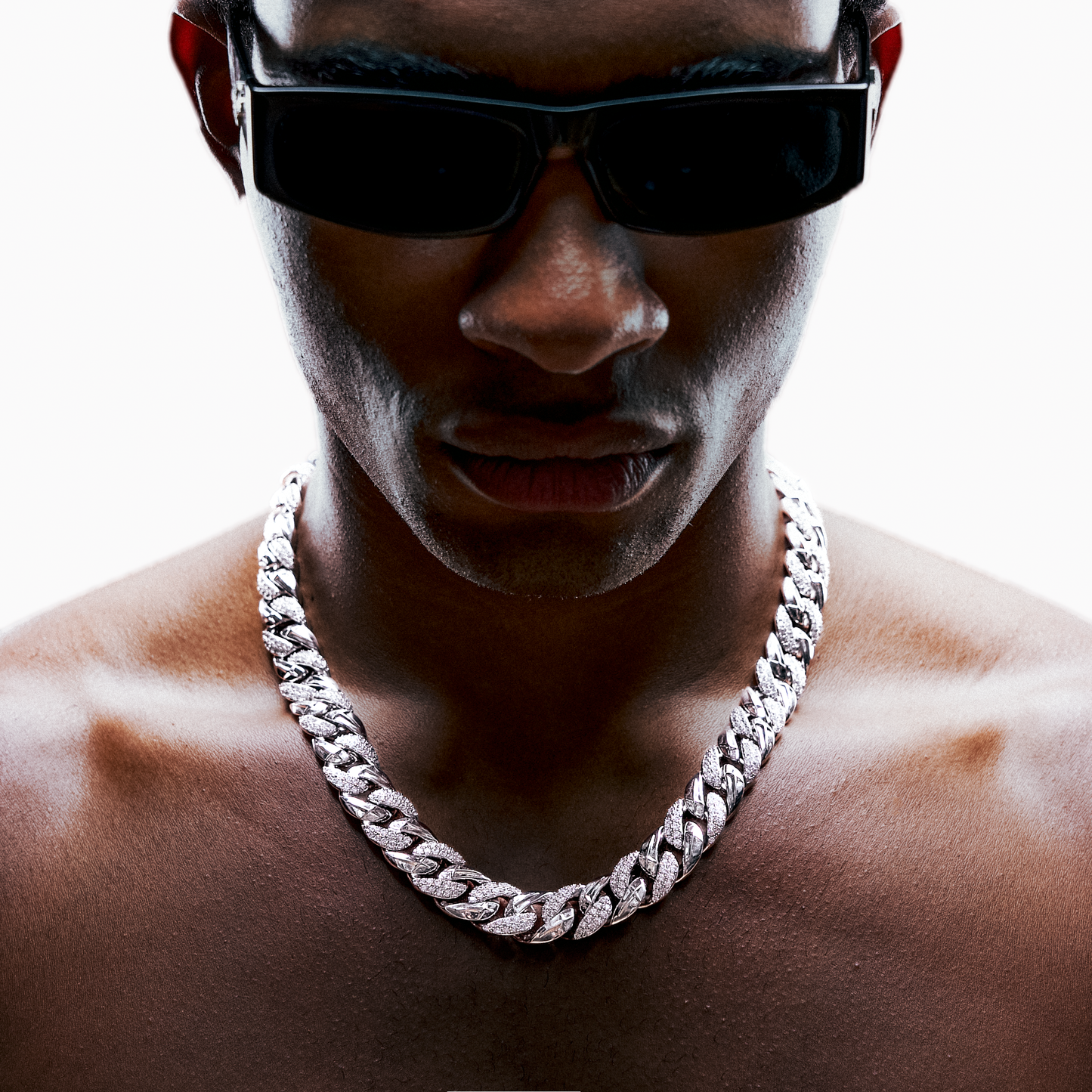 Iced Icon Cuban Link Chain 15mm 1/2 Silver