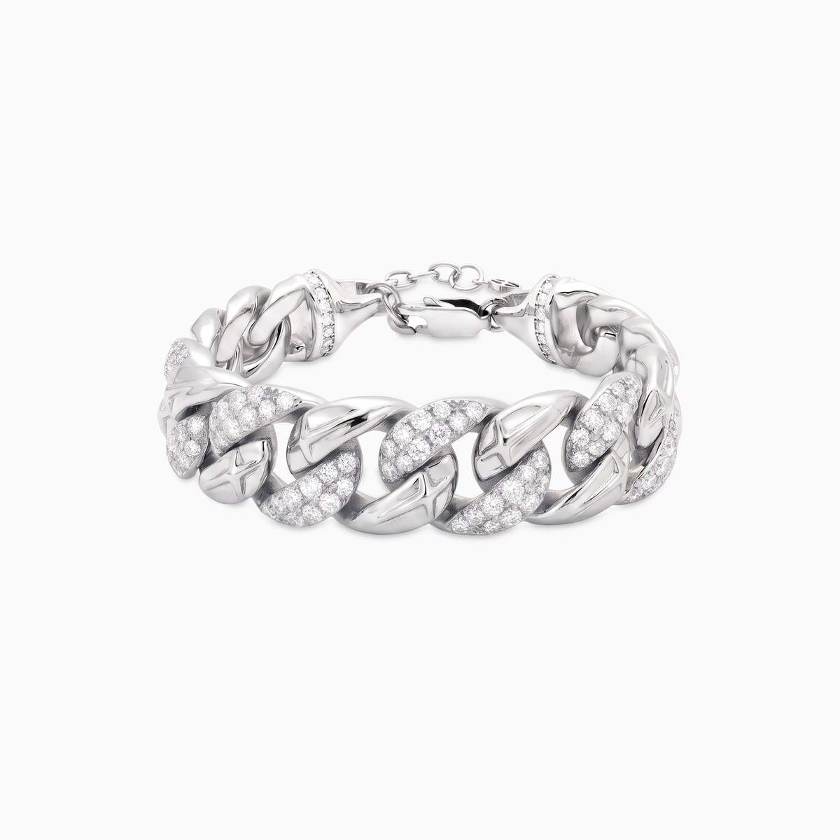 Bracelet Iced Icon Cuban link 15mm 1/2 - Argenté