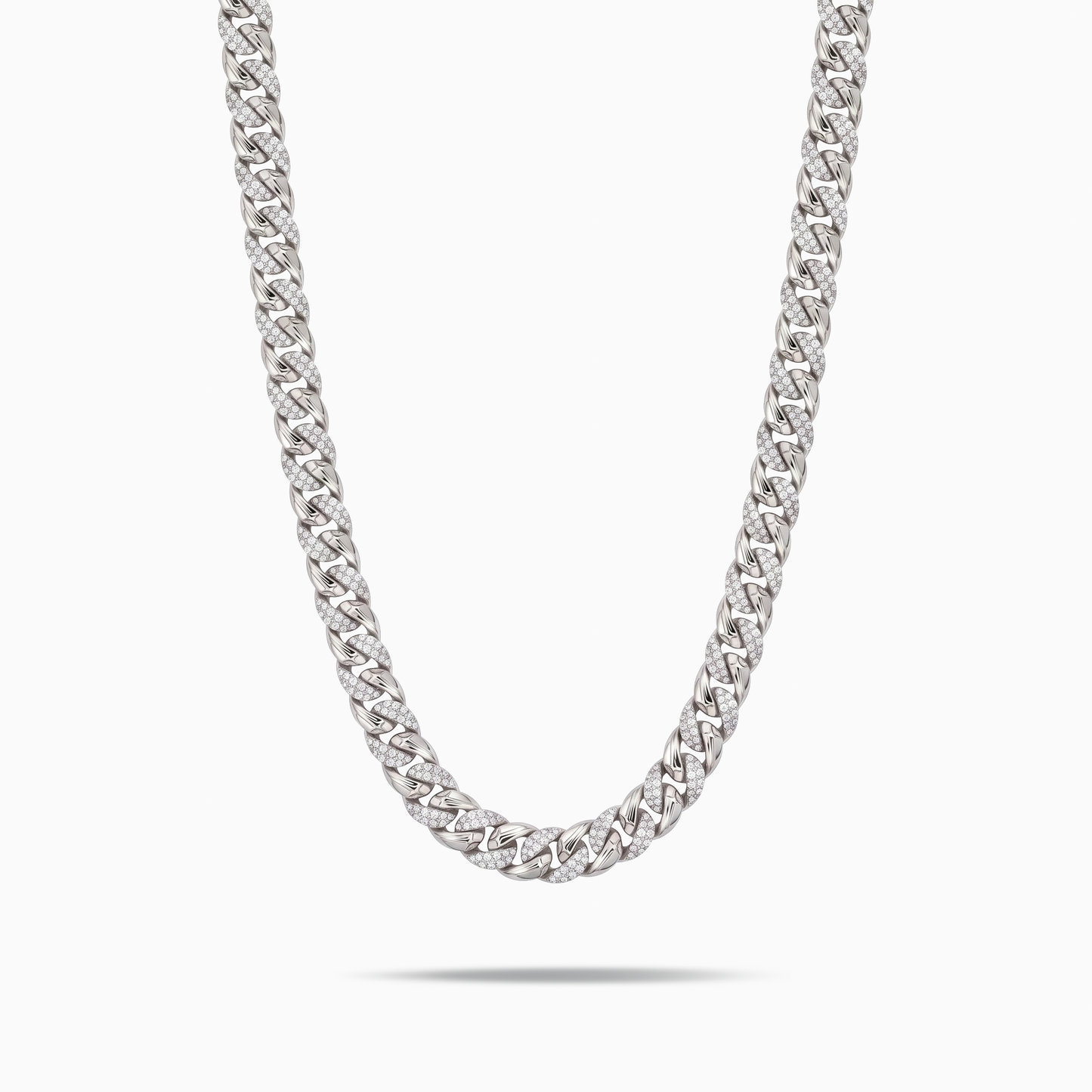 Iced Icon Cuban Link Chain 8mm 1/2 Silver