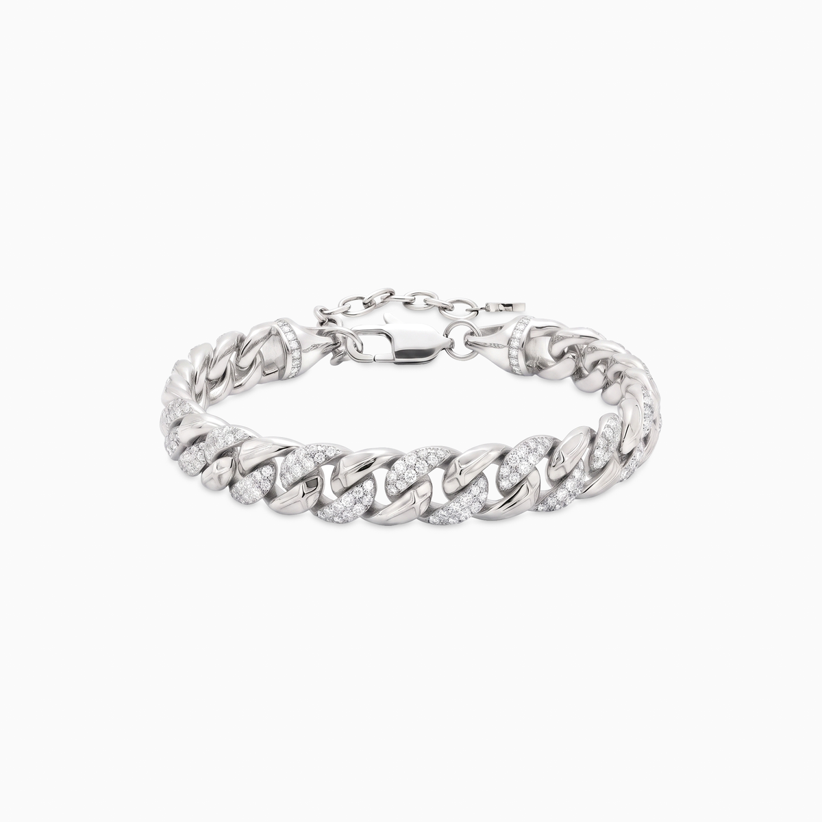Iced Icon Cuban link Bracelet 8mm 1/2 - Silver