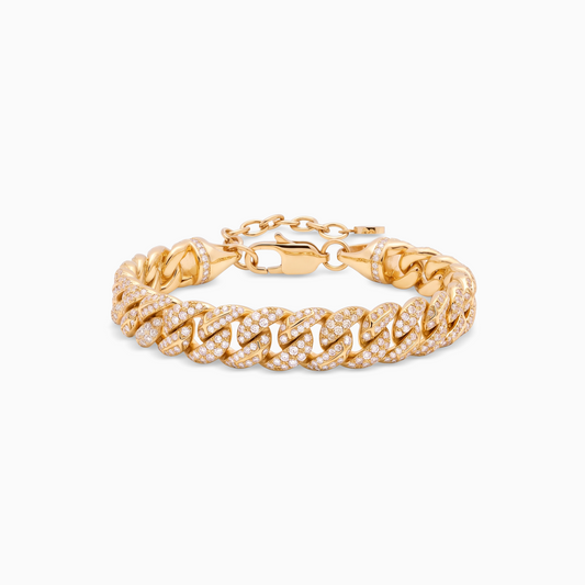 Bracelet Iced Icon Cuban link 8mm - Doré