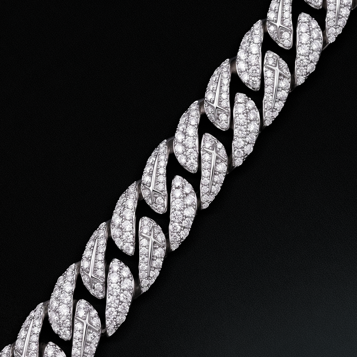 Iced Icon Cuban Link Plate Bracelet 8mm Silver