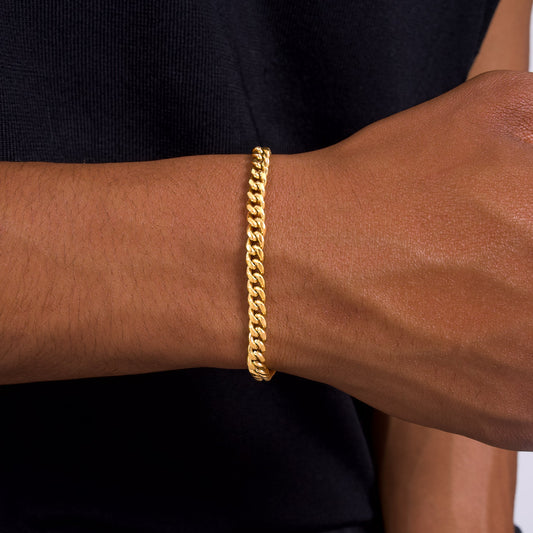 Cuban link bracelet 5 mm gold