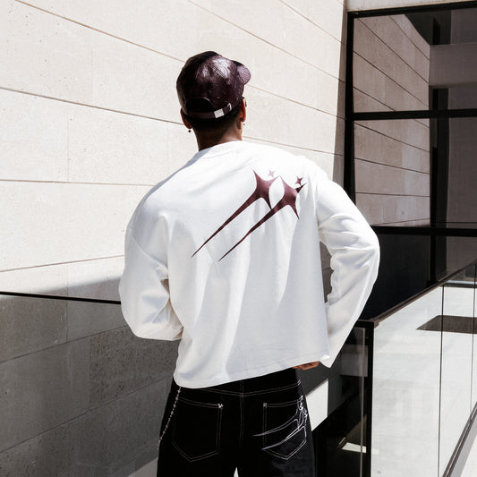 Long sleeve Twin Stars - White