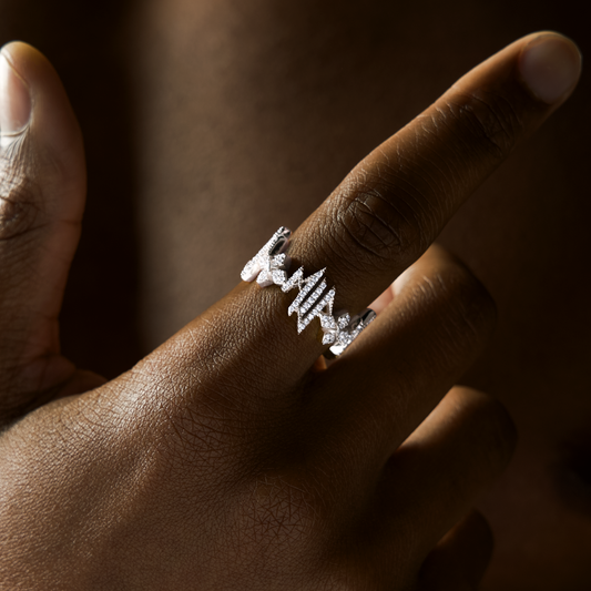 Iced MIS Ring - Silver