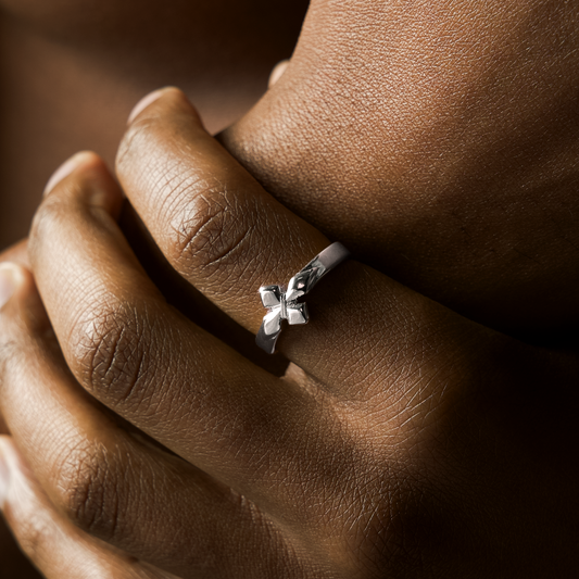 Crossed star ring - Silver