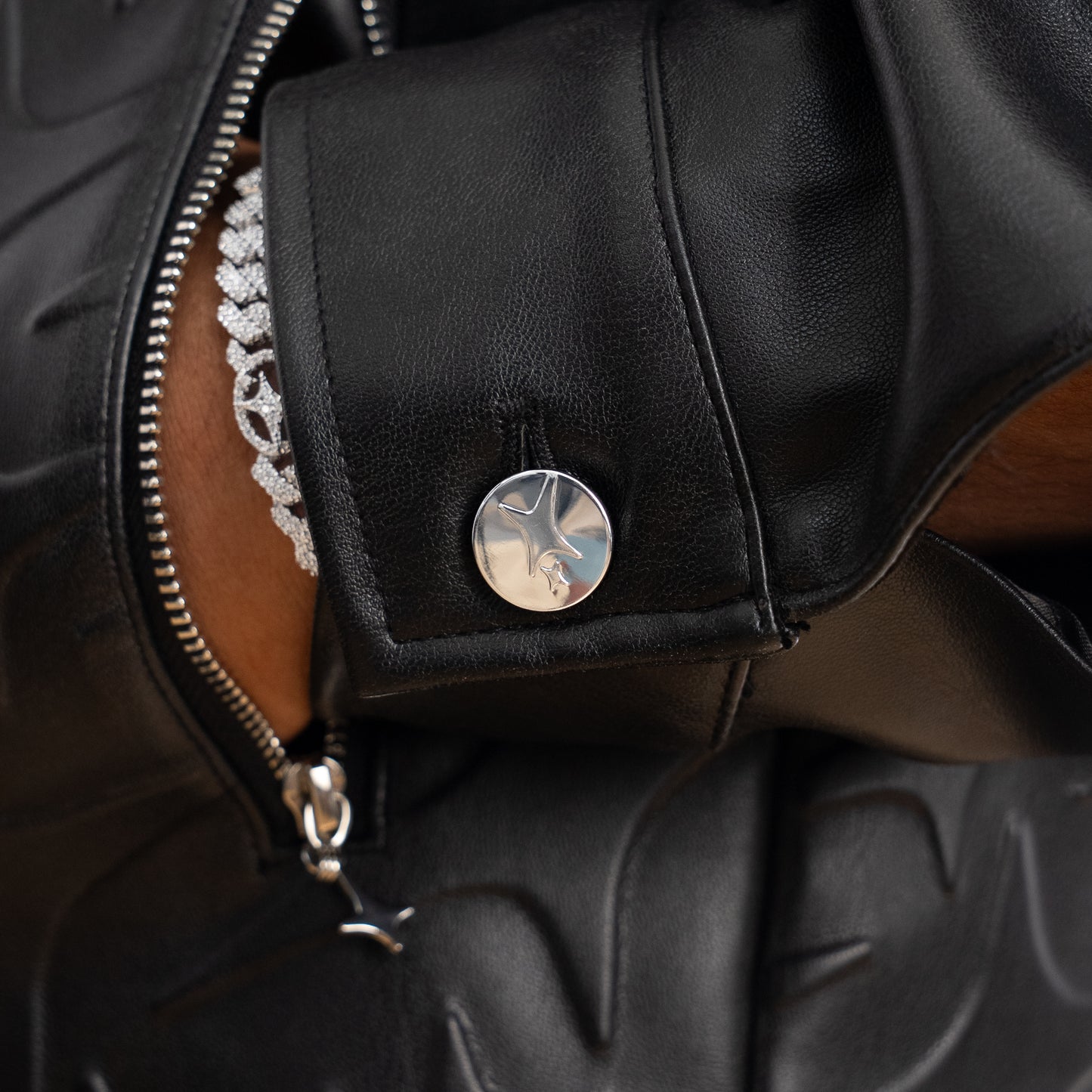 Leather Jacket Monogram - Noir & Moissanite